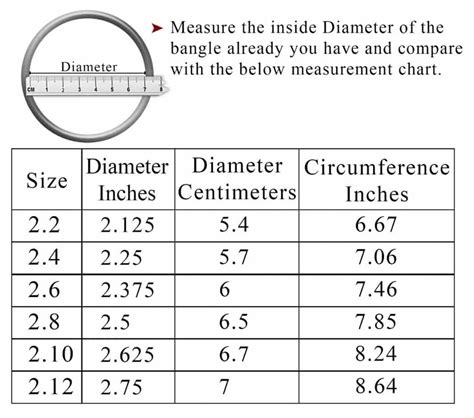 bangle size in mm